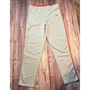 NIKE Swoosh Piped Men’s Medium Dr-Fit Baseball Pants, gray, red stripe